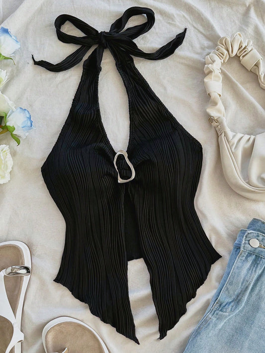 Top halter negro
