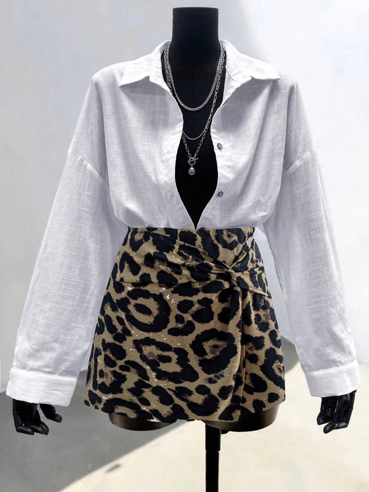 Falda short animal print